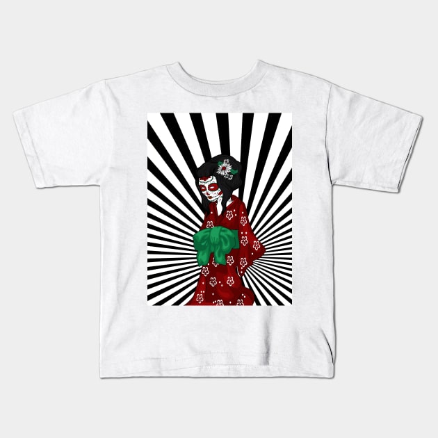 Oriental Geisha Gothica 2 Kids T-Shirt by GBCDesign